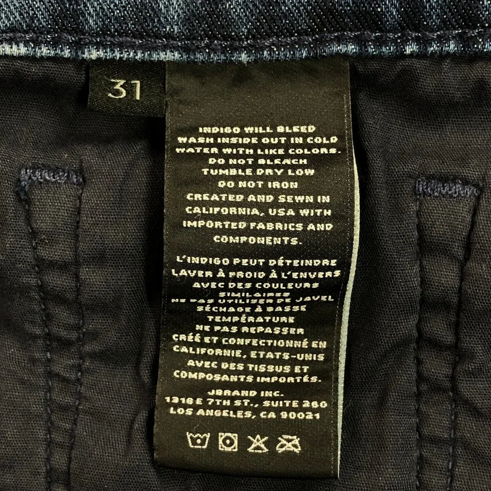 J Brand Mens Kane Slim Straight Jeans 31 Dark Blue Truncus Stretch Made in USA
